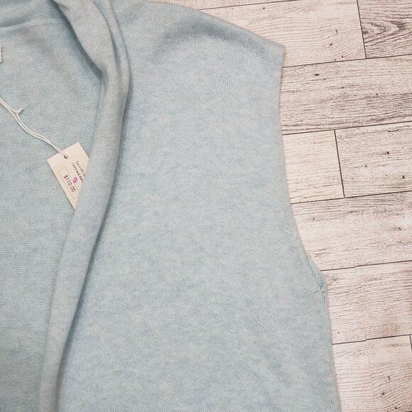 Top it Off Cashmere Blend Long Vest Blue Womens OS Coastal Grandma Beachy NEW - Picture 5 of 9